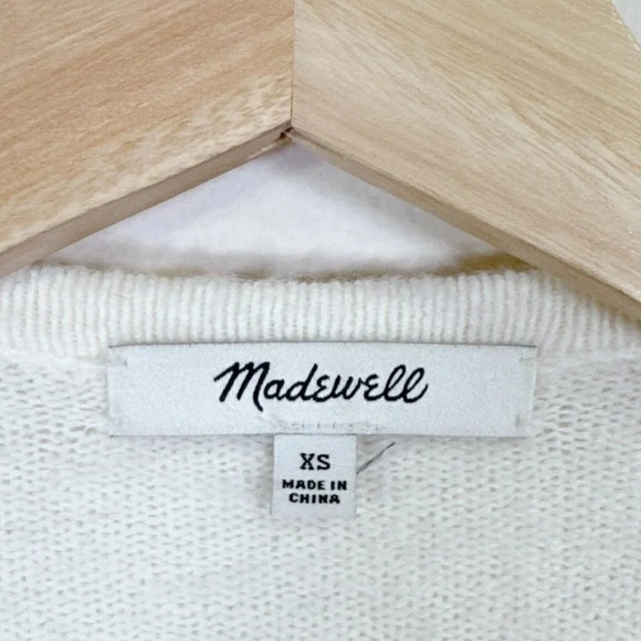 Madewell Merino Wool Alpaca Open Front White Cardigan - Picture 12 of 16